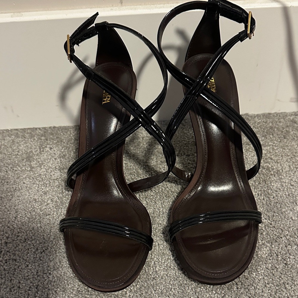 Zara Black Strappy Heels